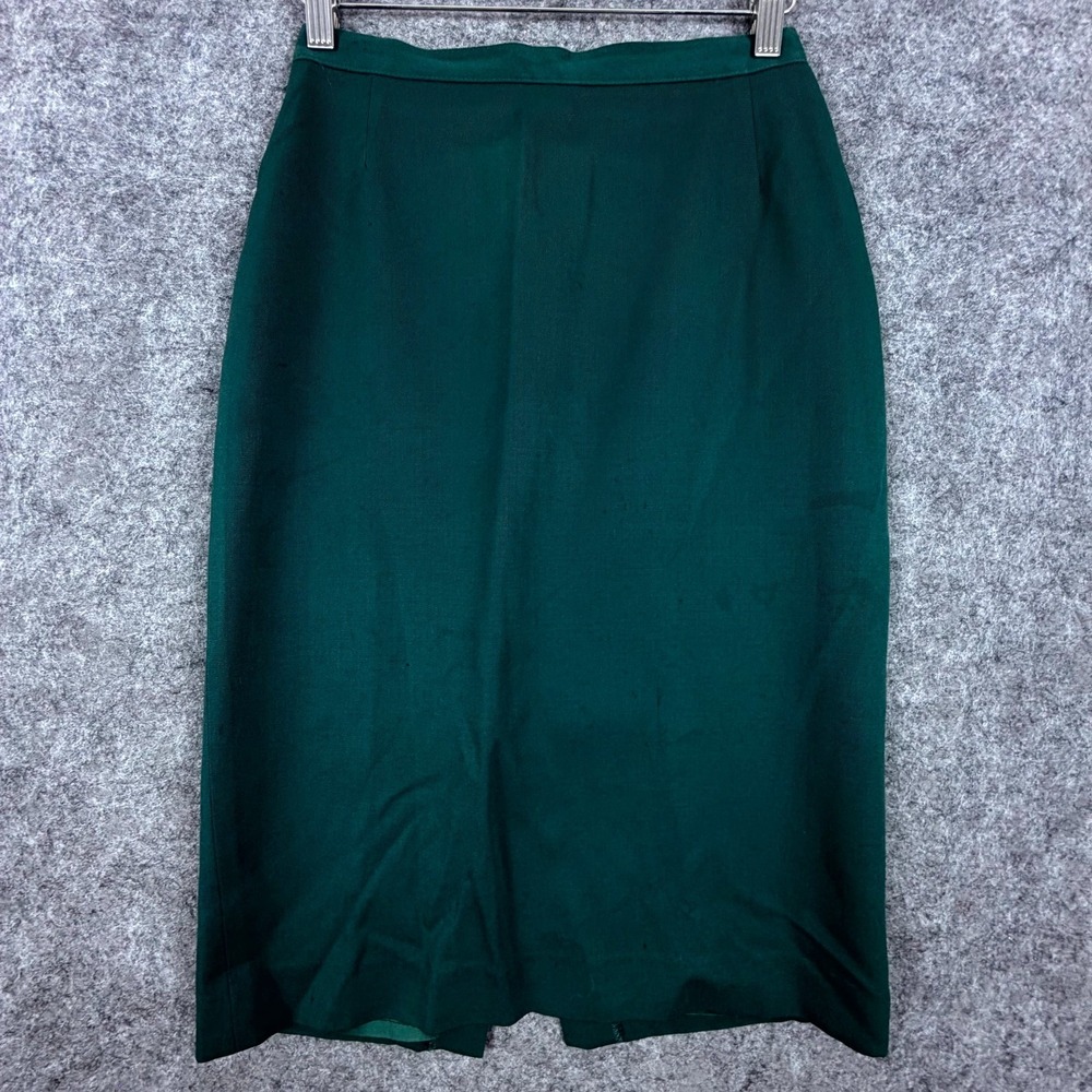 Vintage Paul Stanley Pencil Skirt Womens 6 Green Wool‎ Office Business